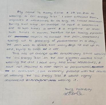 happy client feedback on hand written note