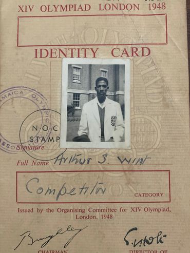 Arthur Wint Olympic ID card, 1948