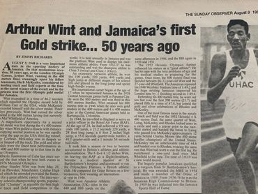 Arthur Wint - Newspaper article