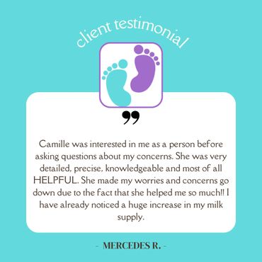A client testimonial from Mercedes R.
