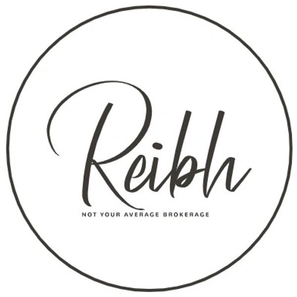 Logo with the word 'Reibh' and tagline 'Not Your Average Brokerage' inside a circle.