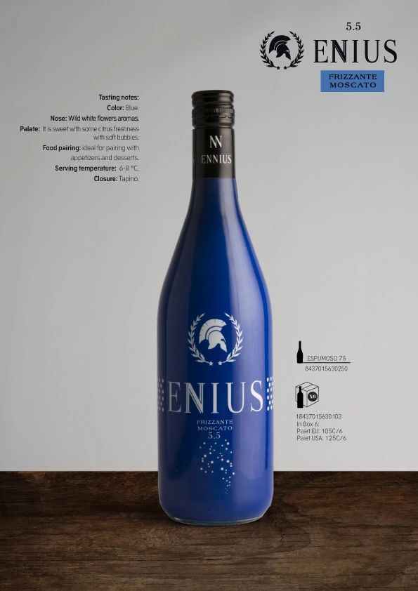 Sparkling wine, Frizzante Moscato, Spanish Product Selection, Blue, Latvia, Baltics