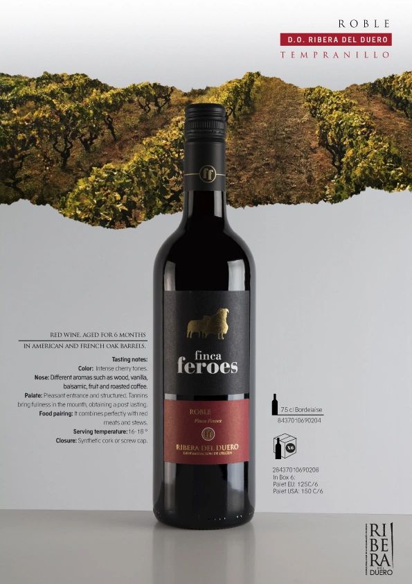 Spanish Wine, Ribera del Duero, Roble, Finca Feroes, Latvia, Riga, Spanish Products Selection, Balti