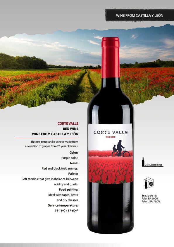 Wine from Castilla y Leon, Corte Valle, spanish product selection, Latvia, Baltic