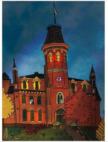 Illustration of Ford School in Lafayette, Indiana 