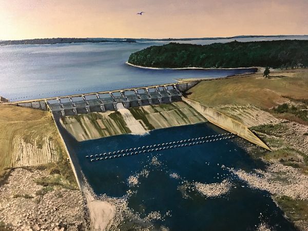 Here is Spillway at Toledo Bend that Gene painted.

Gene is a retired Dam Engineer and Oil and Gas E