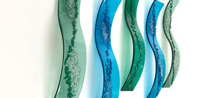 Contemporary Glass Wall Art 
Fine Art Glass Sculpture 
License to Kiln formed Glass by Dot Galfond 