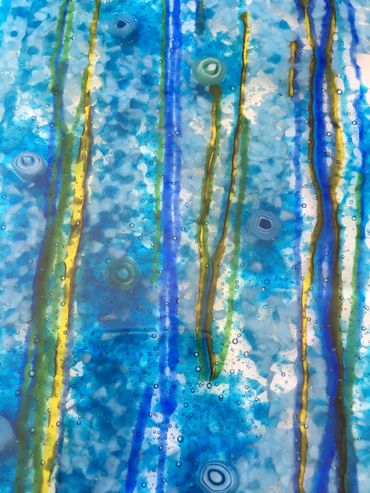 Detail Large Commercial Fine Art Glass Commission by Dot Galfond, License to Kiln