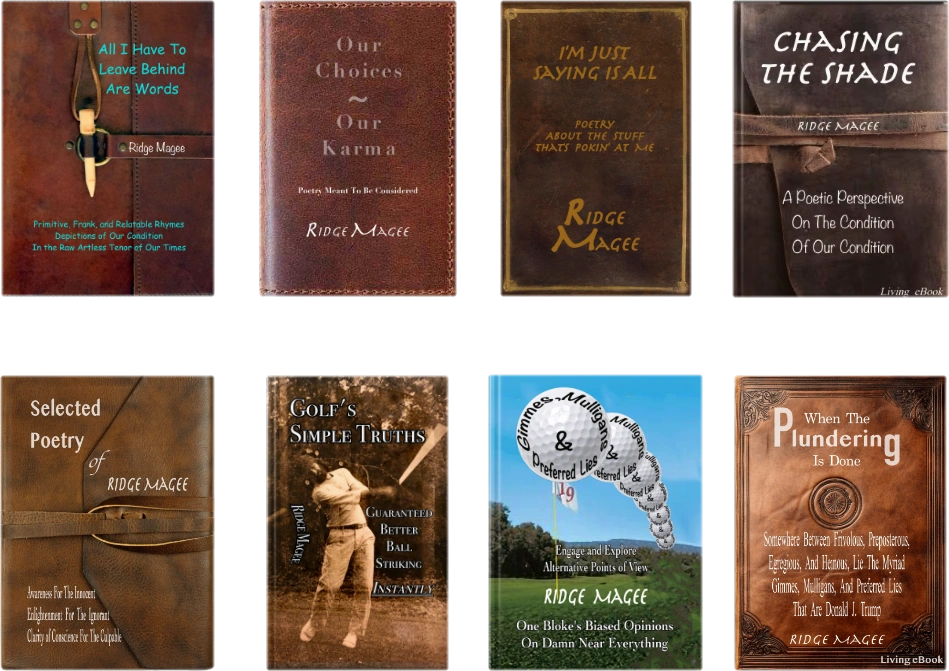 Bokks by poet and author Ridge Magee