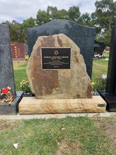 Natural rock headstone