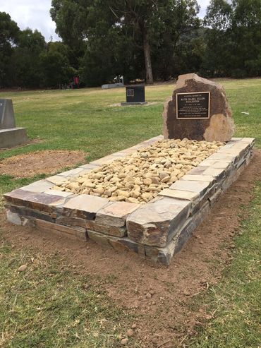 Natural rock headstone