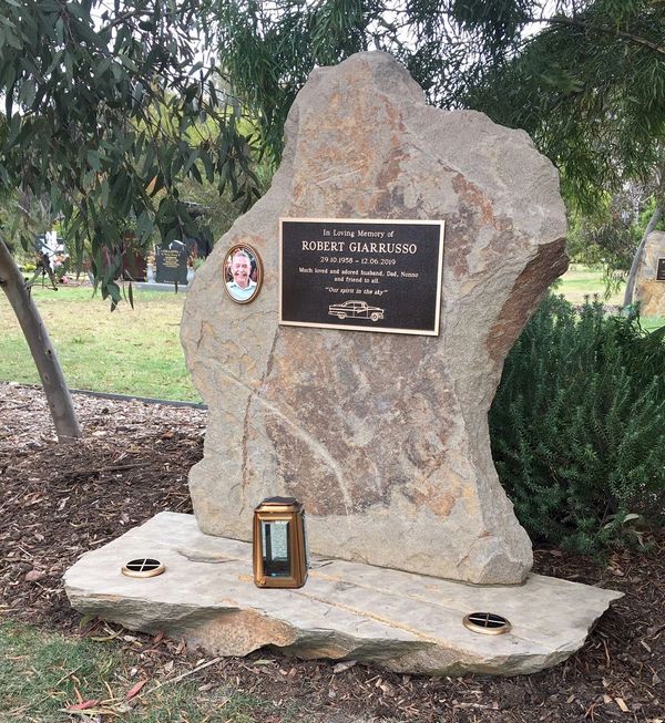 Natural rock headstone