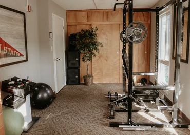 Work out room in the lodge at the sonlit retreat center