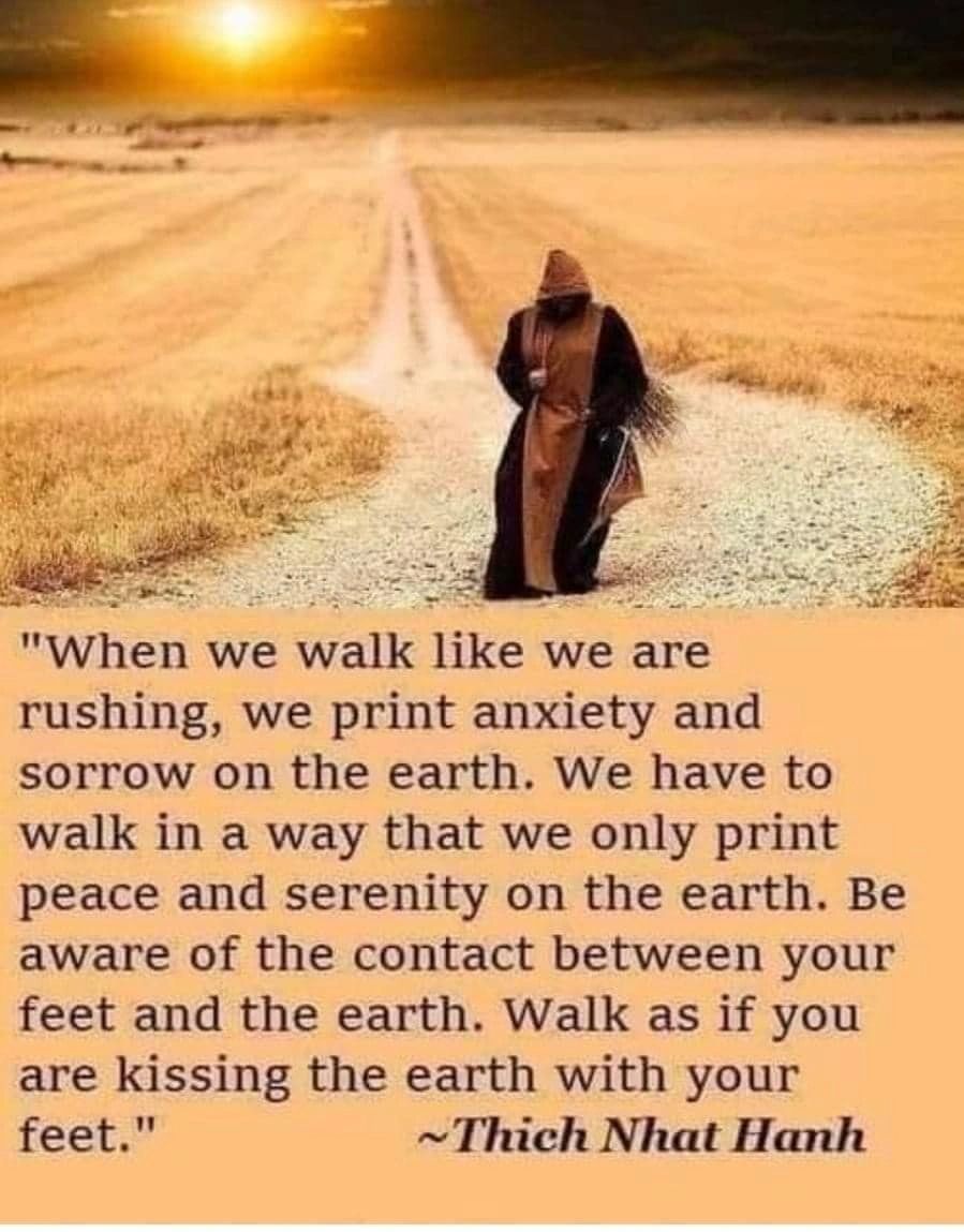 “...  Walk as if you are kissing the earth with your feet” – Thich Nhat Hanh”