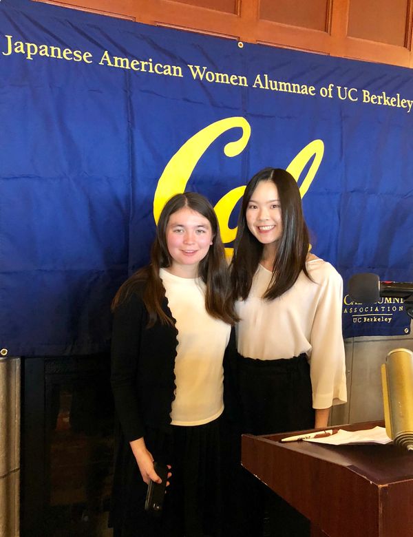 2018 scholars: Sachiko Matsumoto (L) and Sheena Horiki