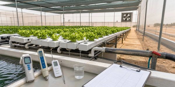 EC, pH and water-quality checks before fertilizer changes