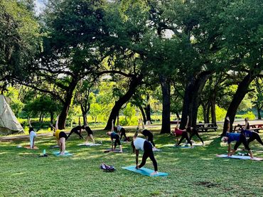 Spring Yoga at Cypress Falls Swimming Hole, Wimberley TX
