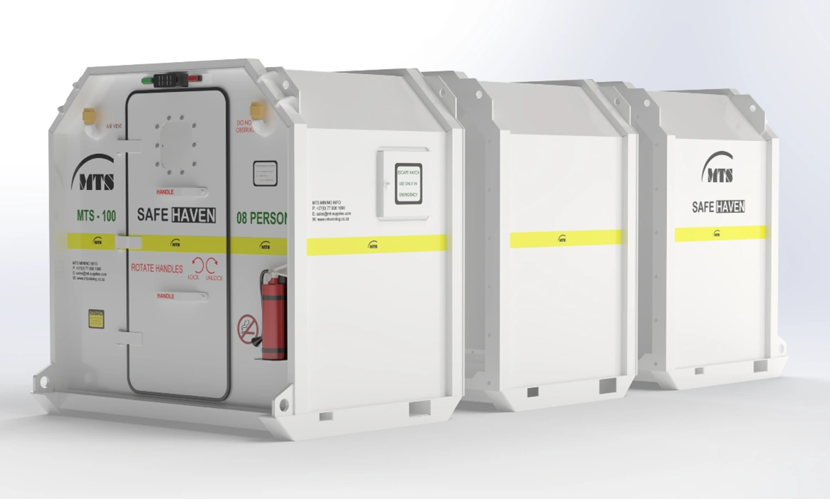 Industrial safe haven shelter for 8 persons.