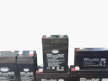 Collection of various sealed lead-acid batteries.