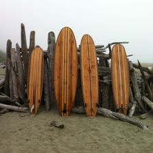 Wooden surfboard SUP Beach SUrfing Tofino