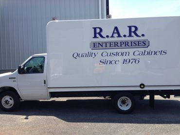 Truck lettering with vinyl graphics. Hubbardston, MA