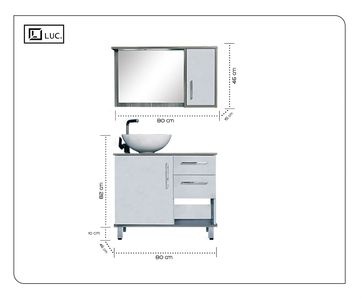 Set Mobilier LUC 800 picioare modern pe blat dulapior sertare soft close dimensiuni