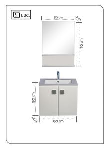 Set Mobilier Baie MDF LUC 600 soft close dulapior suspendat lavor ceramic Alb