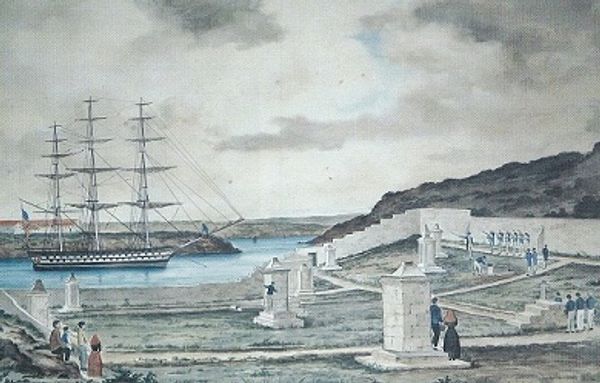 U.S. Navy cemetery at Menorca, Spain in the mid 19th century. 