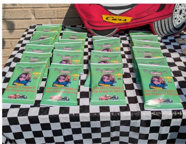 Custom cookies bags for a 2nd birthday with a Cars theme.