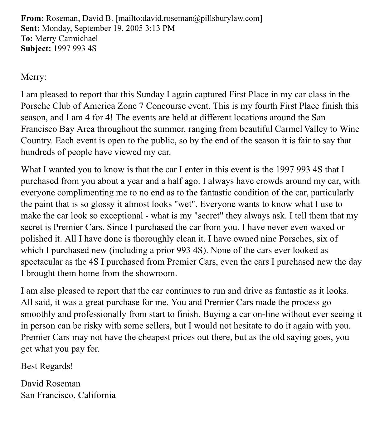 David B Roseman brags as he defrauds ca tax payers