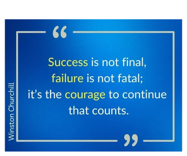 Quote by Winston Churchill- Success is not final, failure is not fatal; it's the courage to continue