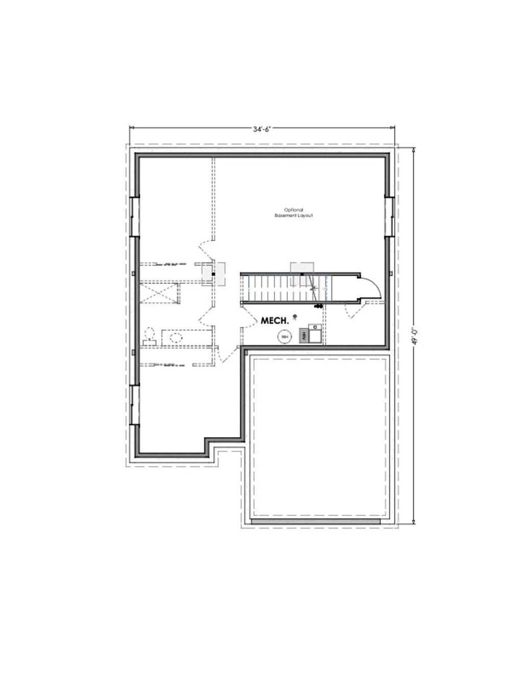 Whitney-Basement-Floor Plan-Sen Homes-Diamond Ridge-Diamond Valley