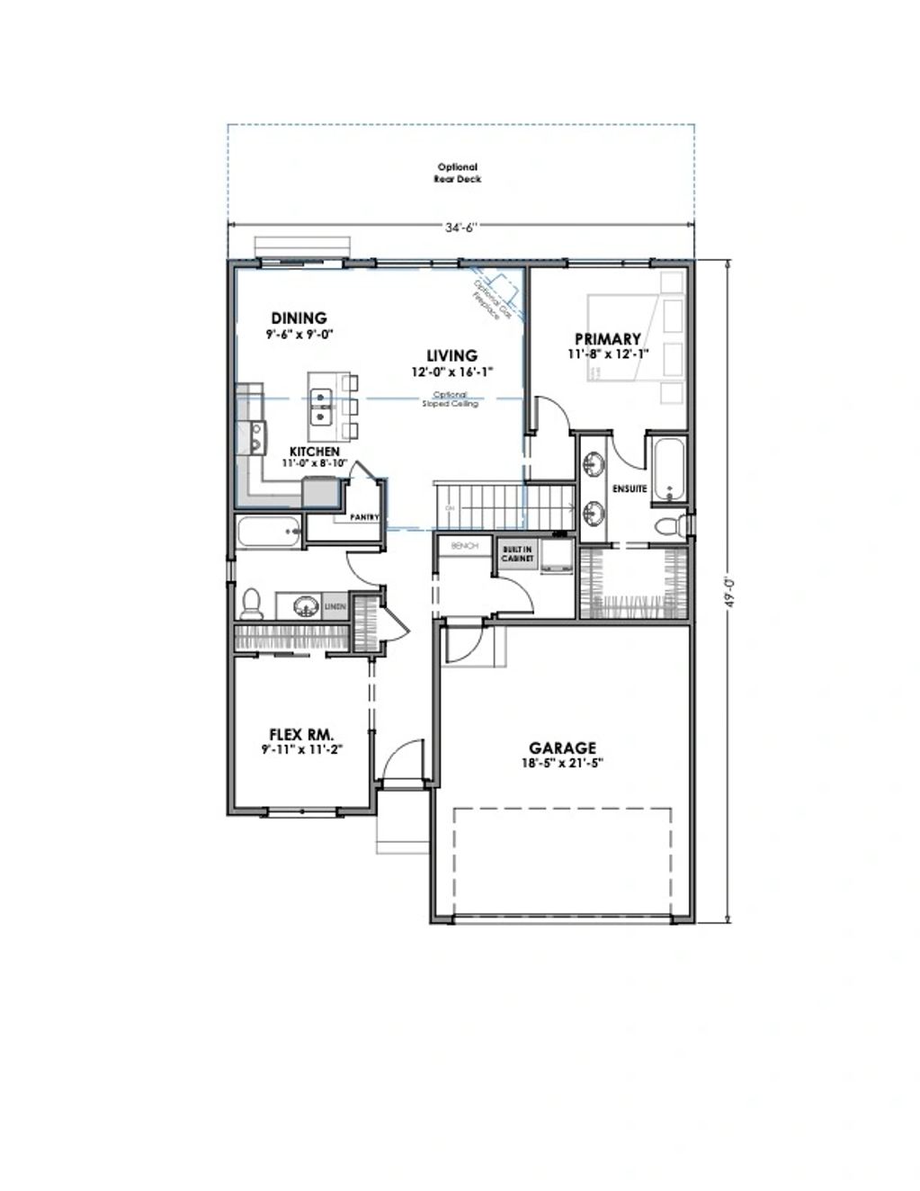 Whitney-Floor Plan-Sen Homes-Diamond Ridge-Diamond Valley