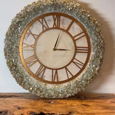 Orologio in resina con cristalli di vetro 50 cm