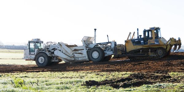 Terex and Komatsu bulldozer