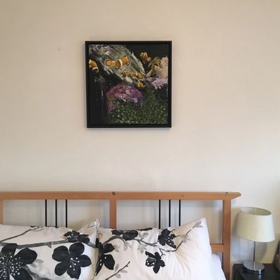 Clownfish painting in a bedroom.