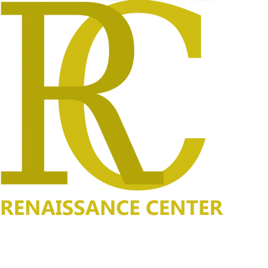 Logo with overlapping golden letters R and C, text Renaissance Center below.