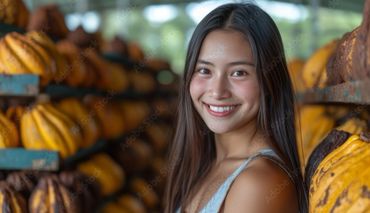 A charming Filipina female, happy to be working