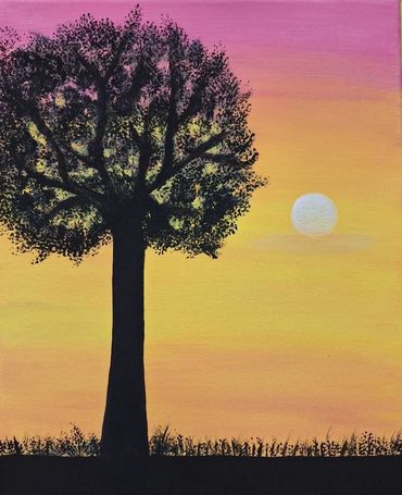 Tree with Pink sunset