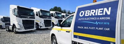Fleet of trucks and service vehicle from O'Brien Auto Electrics & Aircon.