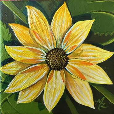 Modern Botanical Art, Miniature Sunflower