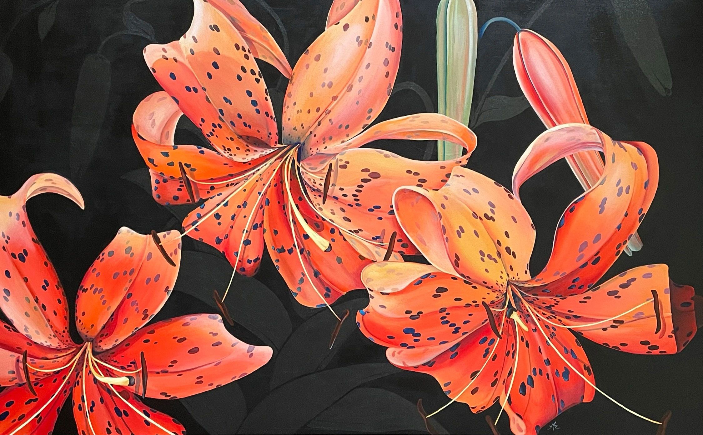 Modern Botanical Art, Tiger Lilies