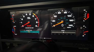Mustang Fox Body with increased RPM gauge that goes to 9k. Night time version is also available.