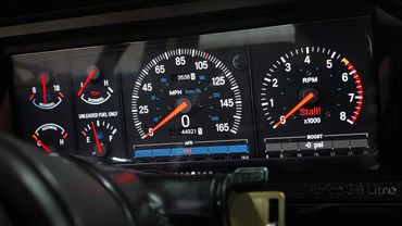 Ford F-Body with increased MPH and RPM gauges.