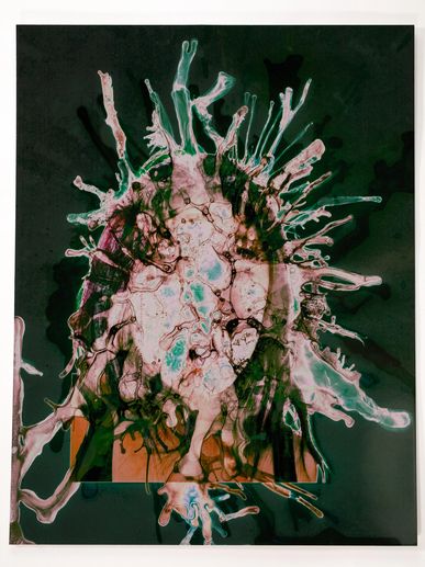 “Absent” 
manipulated inkjet prints, 36 x 25 inches & 30 x 23 inches 
A self portrait printed with