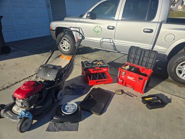 Honda push mower getting ready for winter break