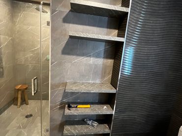 installing Shelves on tile walls
