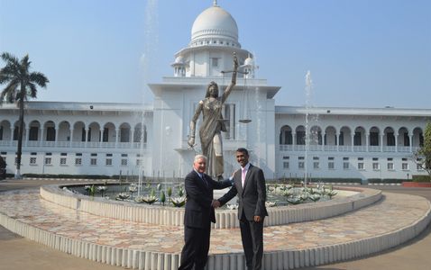 Harold Dampier Jr working with Supreme Court in Bangladesh.
