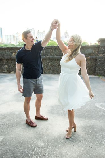 Atlanta photographer, portrait, Conyers, Piedmont Park, Georgia, couple, engagement, skyline