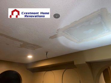 Fix the ceiling after plumbing work